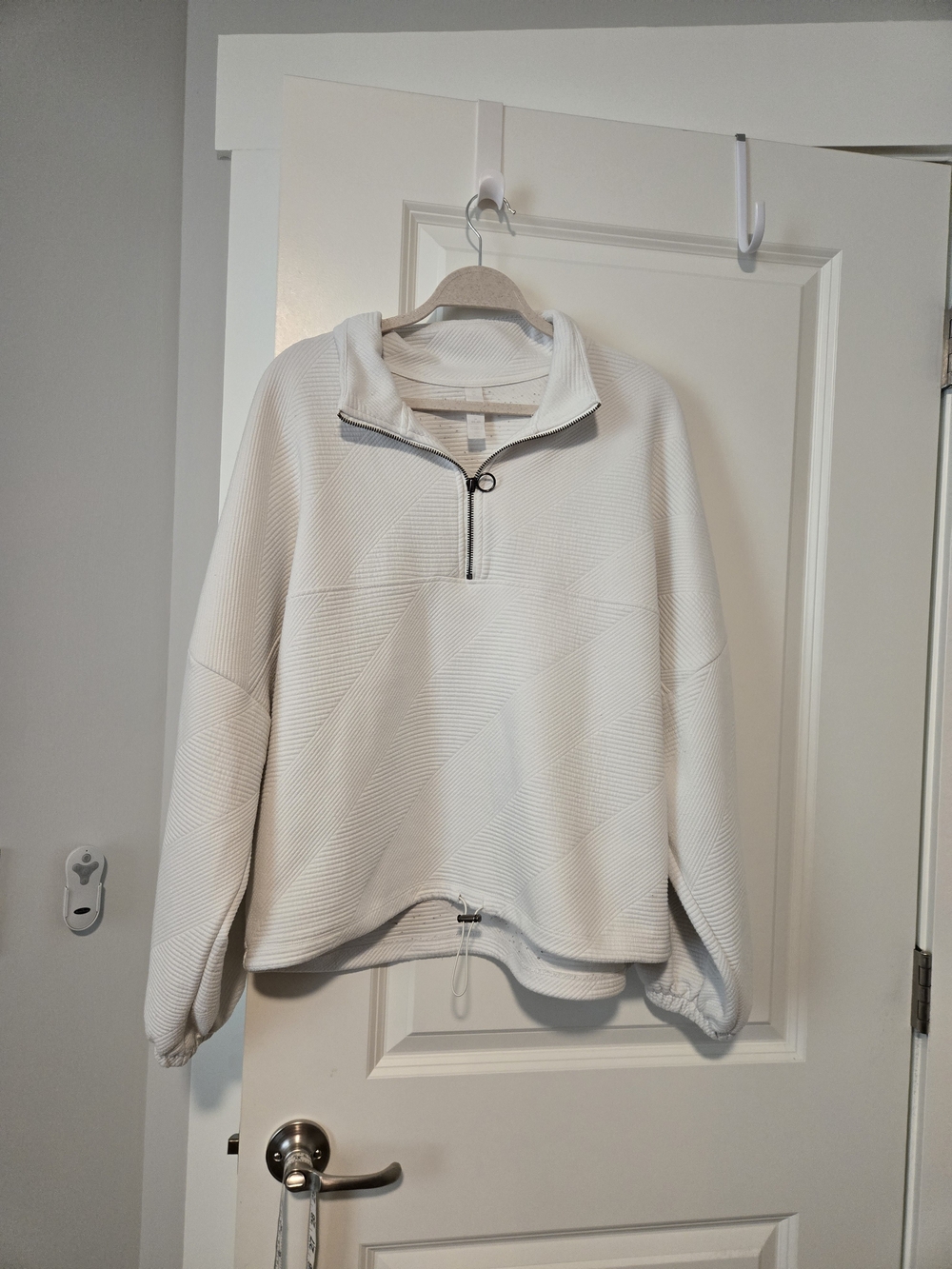 Cozy Half-Zip Pullover Sweater in Off-White